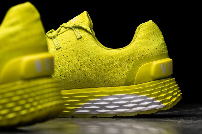 Men's Nobull Neon Lime Camo Ripstop Running Shoes Yellow | SG Y2124X